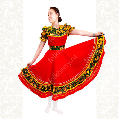 Платье Аленький цветочек, красное, длинное- фото 1