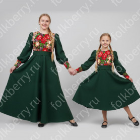 Платье Божена темно-зеленое