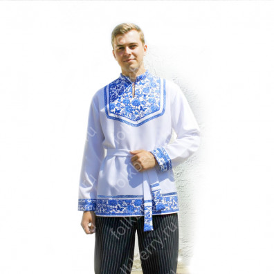 Рубаха Василек-3, хлопок, белый- фото 1